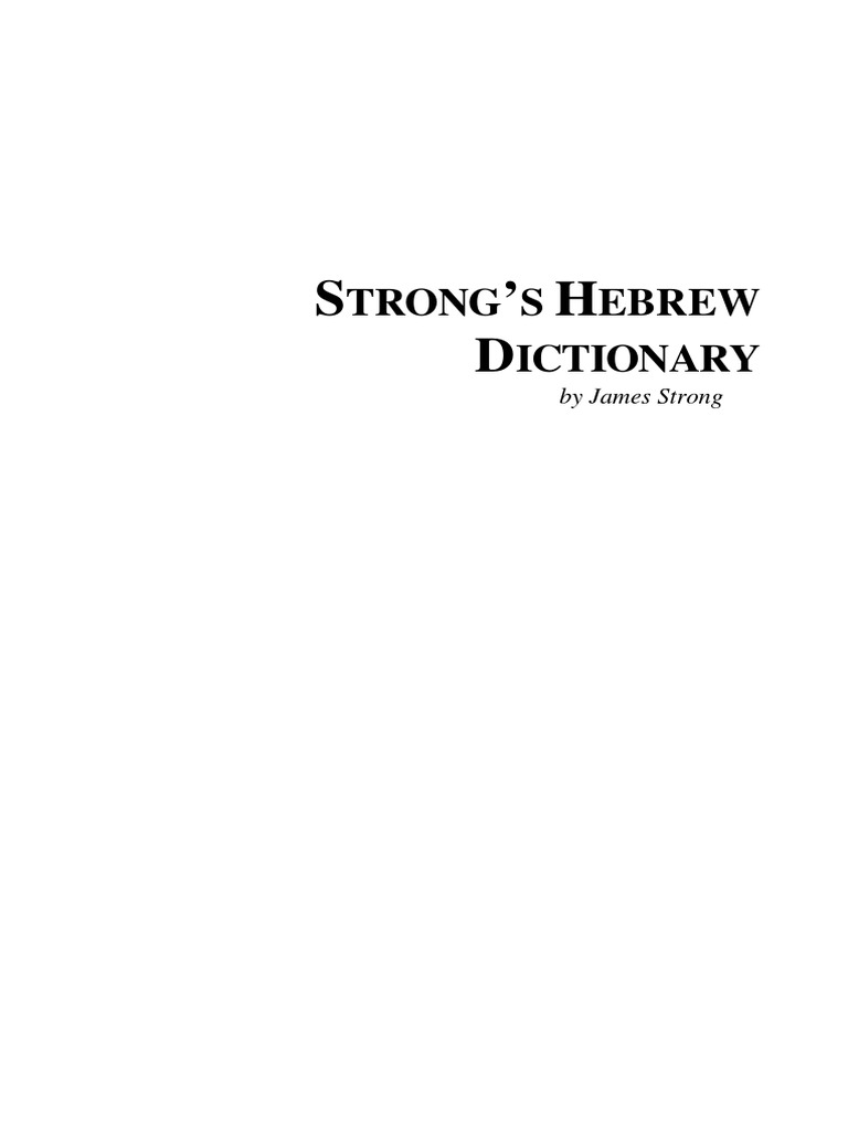 Strong 'S Hebrew Dictionary By James Strong | Pdf