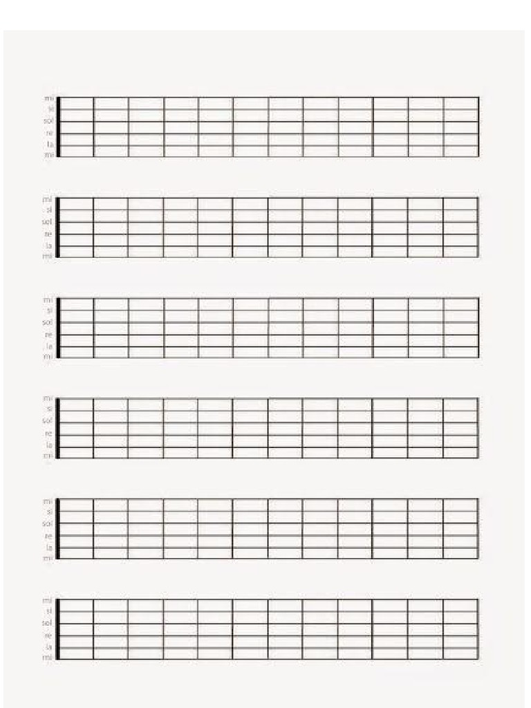 Hoja en Blanco Tablatura PDF