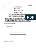 Classtest Class:Ix Topic: Business Costs, Revenues and Profit. Teacher: Tahera Chowdhury Submitted By: Arman Mahbub