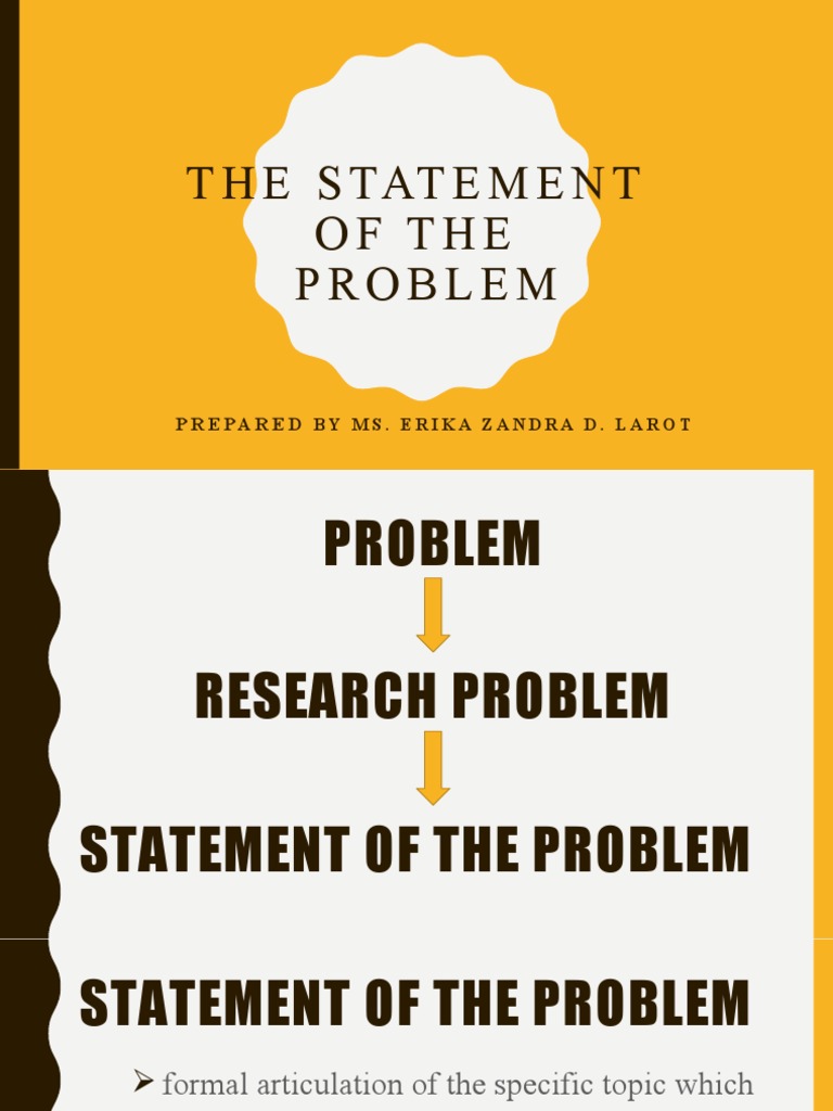 The Statement of The Problem: Prepared | PDF | Experiment ...