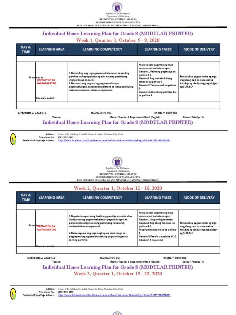 Esp8 Quarter Week 1-6 | PDF