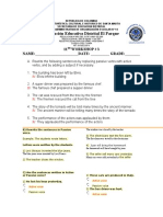 Institución Educativa Distrital El Parque: 11 Workshop # 3 NAME: - DATE: - GRADE