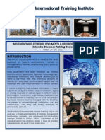 Course Outline -IMPLEMENTING ELECTRONIC DOCUMENTS AND  RECORDS MANAGEMENT One Week -2011