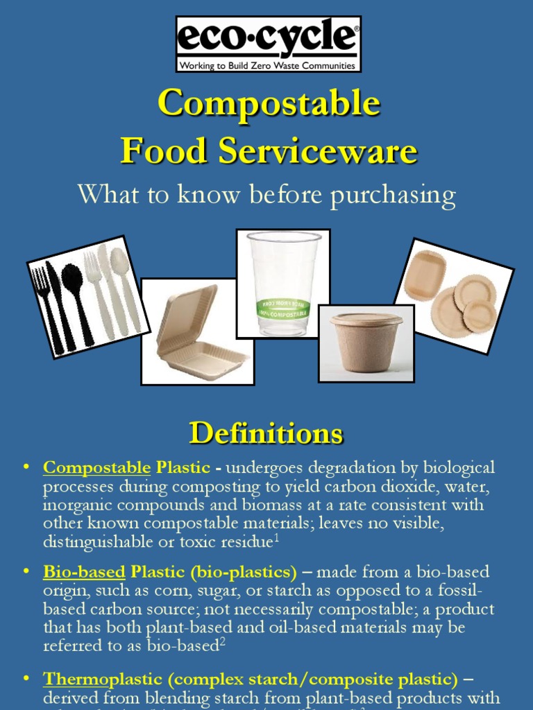 Compostable Food Serviceware PDF Plastic Organic Polymers