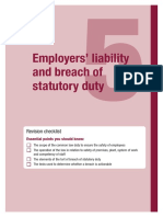 Employers' Liability and Breach of Statutory Duty: Revision Checklist