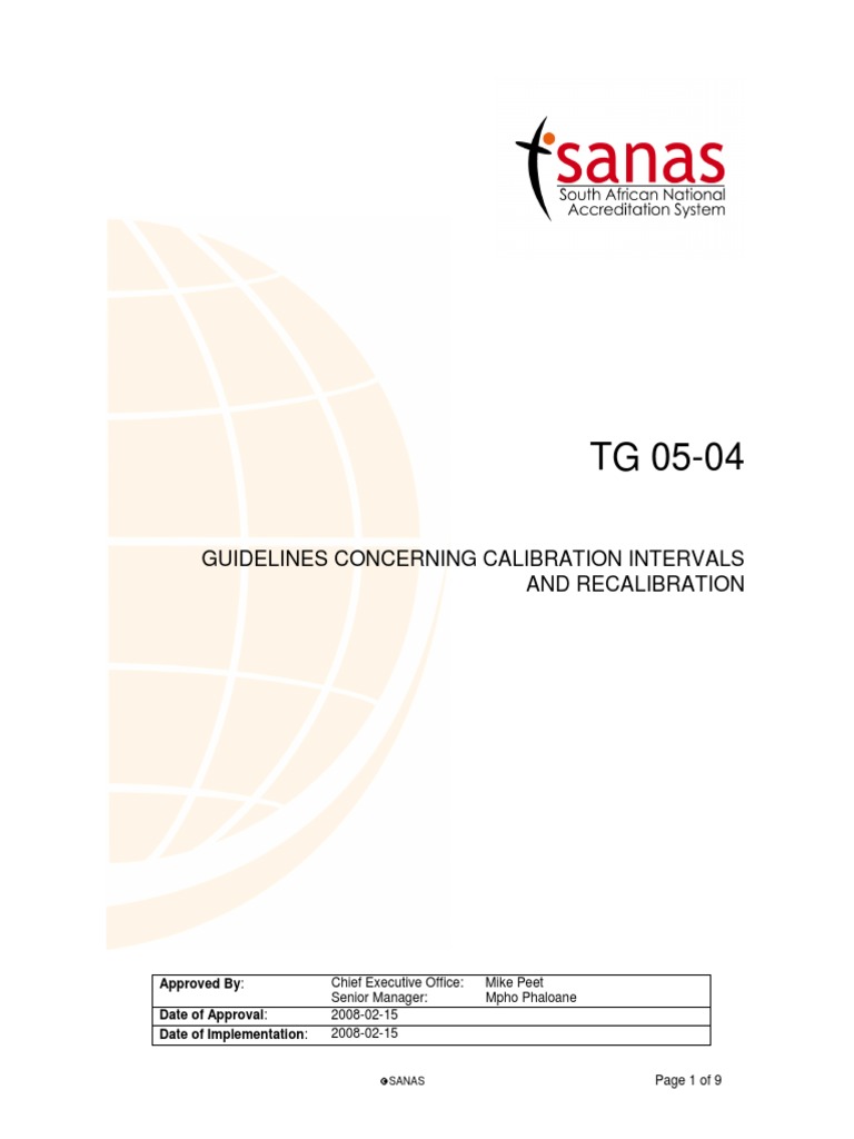 Guidelines Concerning Calibration Intervals and Recalibration PDF