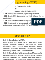 Web Programming (CS735) : - Pre-Requisite: Java Programming Basics - Course Outcomes