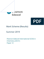 Mark Scheme (Results) Summer 2019: Pearson Edexcel International GCSE in Chemistry (4CH1) Paper 1C