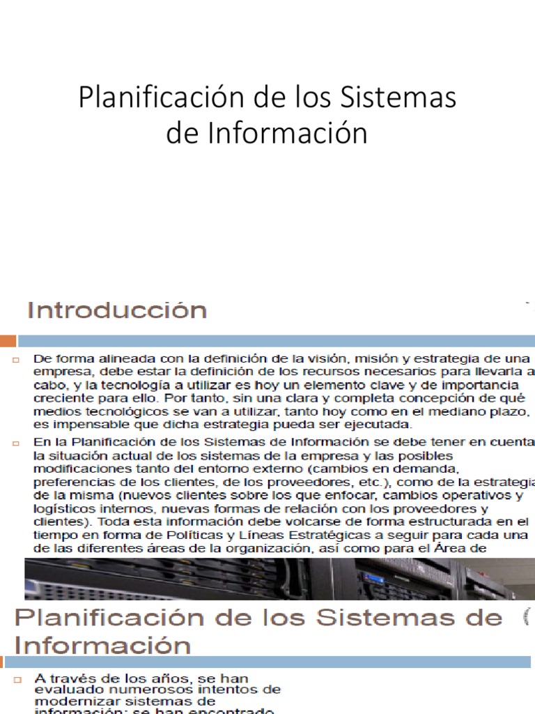 Planificación De Los Sistemas De Información Pdf