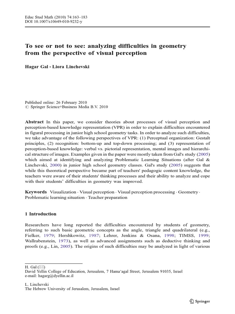 Visual Perception Challenges in Geometry | PDF | Mental Image | Perception