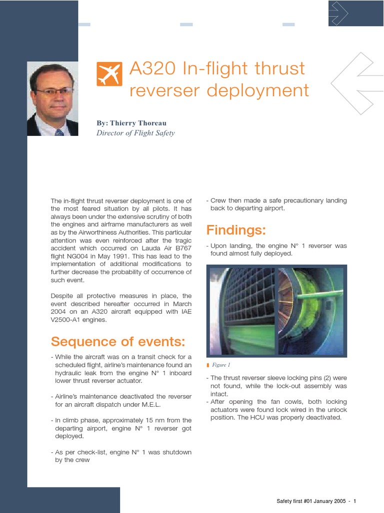 A320 in Flight Thrust Reverser Deployment PDF | PDF | Aerospace | Transport