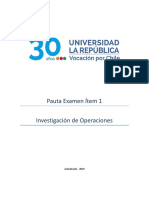 Investigación de Operaciones - ITEM I - (Examen Resuelto) Universidad La República Chile.