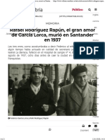 Rafael Rodríguez Rapún, El Gran Amor de García Lorca, Murió en Santander en 1937