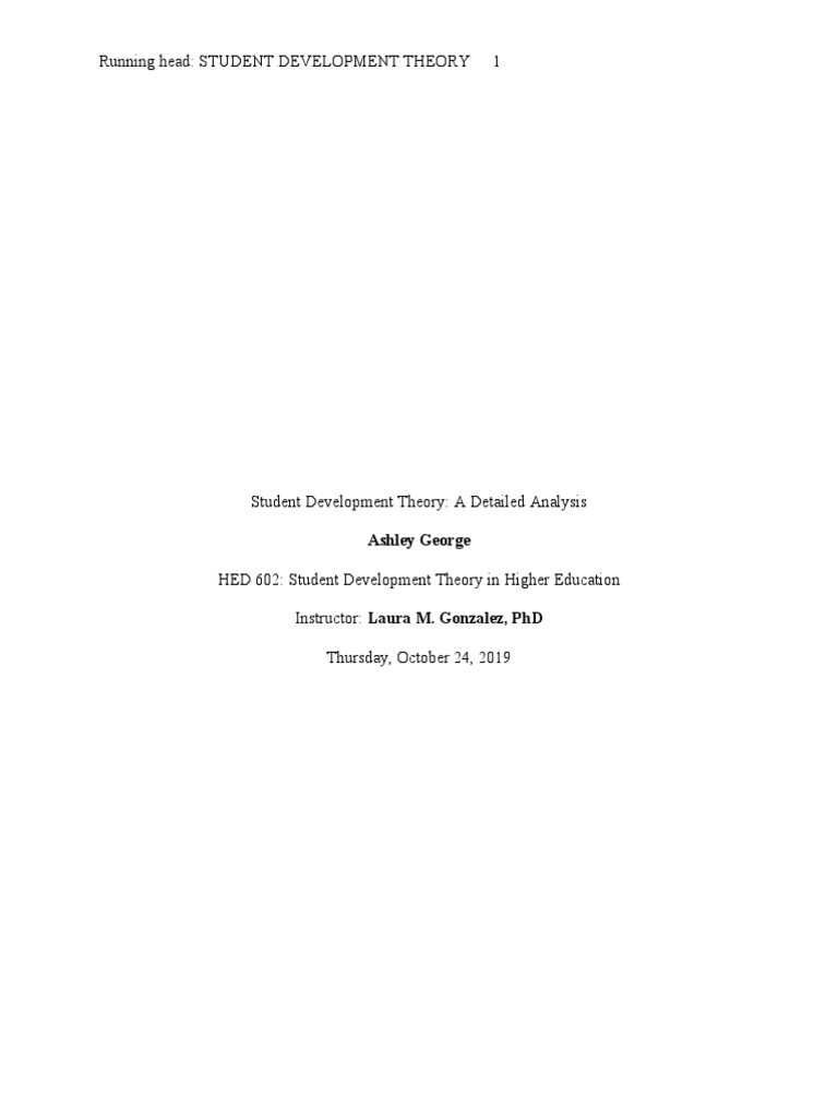 Student Development Theory Paper | PDF | Identity (Social Science ...