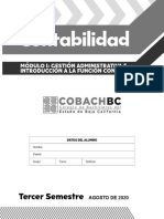 CONTABILIDAD, Módulo I - Gestión Administrativa e Introd. A La Función Contable - 2020-2