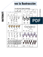 Ficha de Aprendiendo La Sustracción para Primero de Primaria