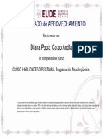 Programacion - Neurolinguistica - Certificado de Aprovechamiento PDF
