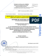 Auditoría A Las Transferencias de Fondos Realizadas Al Centro Escolar Caserío Méndez PDF