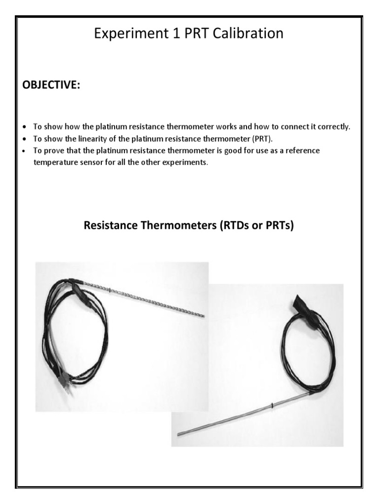 PRT Calibration Experiment Overview | PDF | Electrical Resistance And ...