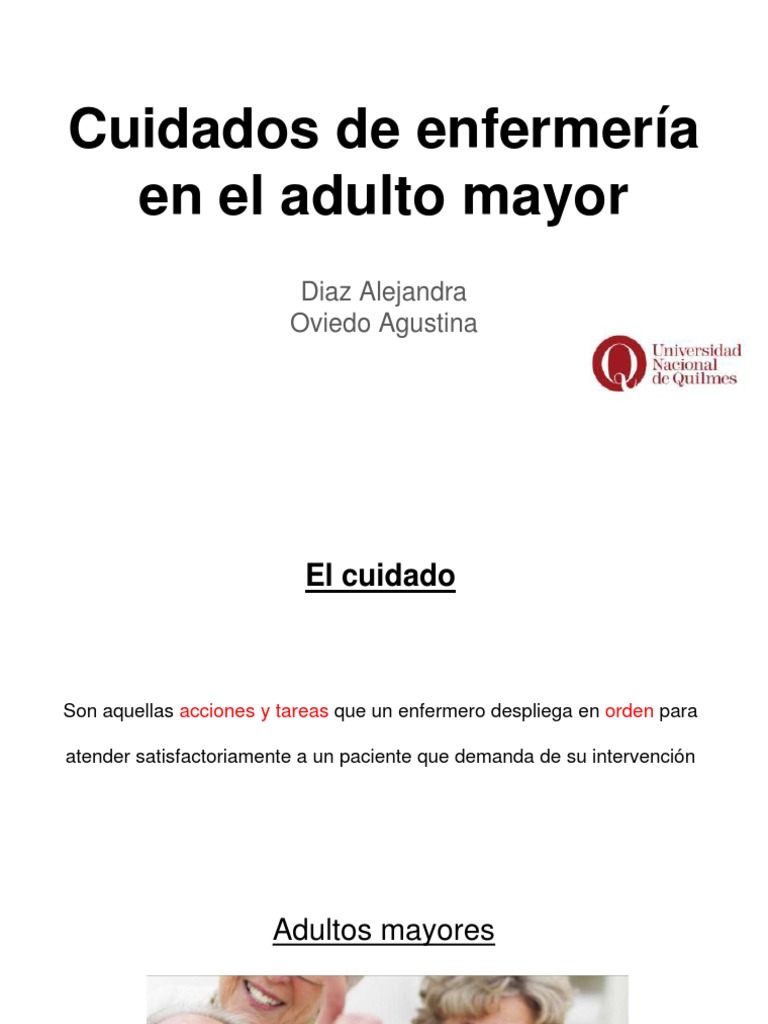 Cuidados de Enfermería en Adultos Mayores | PDF | Vejez | Adultos