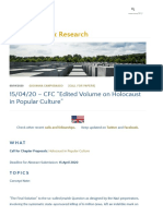 CFC “Edited Volume on Holocaust in Popular Culture”
