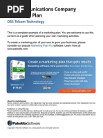 Download Telecommunications company marketing plan by Palo Alto Software SN4869829 doc pdf