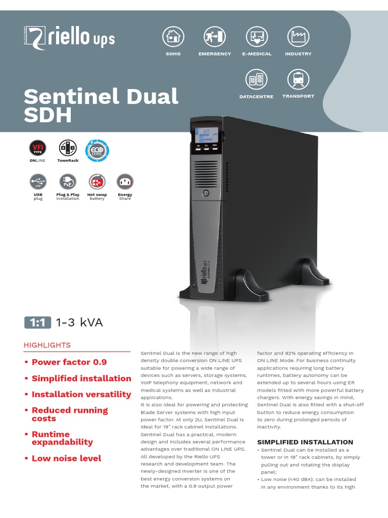 Système d'Alimentation Sans Interruption Interactif Riello SDH 1000 main image 1