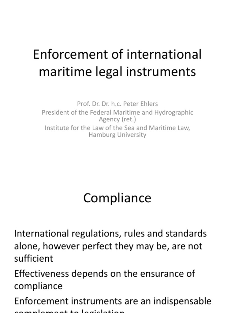 Enforcement of International Maritime Legal Instruments PDF