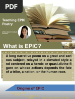 The Teaching of Epic Poetry