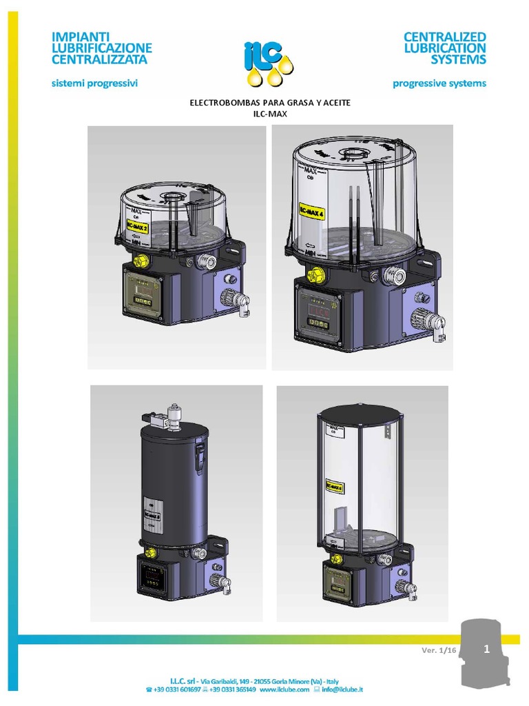 Ilc Lube Progressive Lubrication MAXcatalogue ESP PDF Bomba Presión