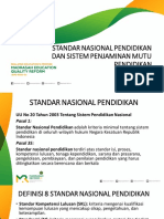 Standar Nasional Pendidikan & Sistem Penjaminan Mutu Pendidikan 