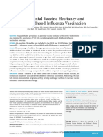 Parental Vaccine Hesitancy and Childhood in Uenza Vaccination