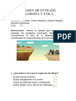 Examen de Entrada Filosofía y Ética