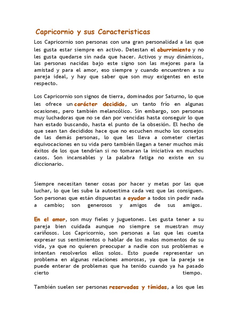 Características y Personalidad de Capricornio | PDF | Vida | Amor