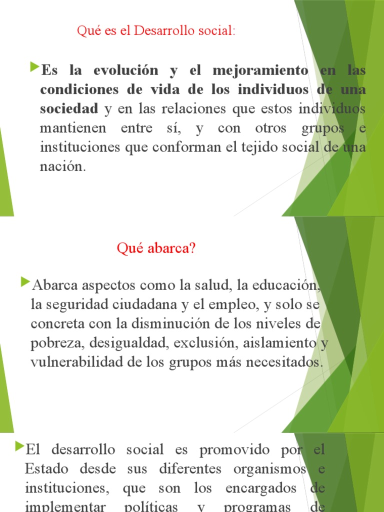 Qué Es El Desarrollo Social | PDF | Sustentabilidad | Economias
