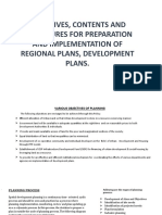 Objectives, Contents and Procedures For Preparation and Implementation of Regional Plans, Development Plans