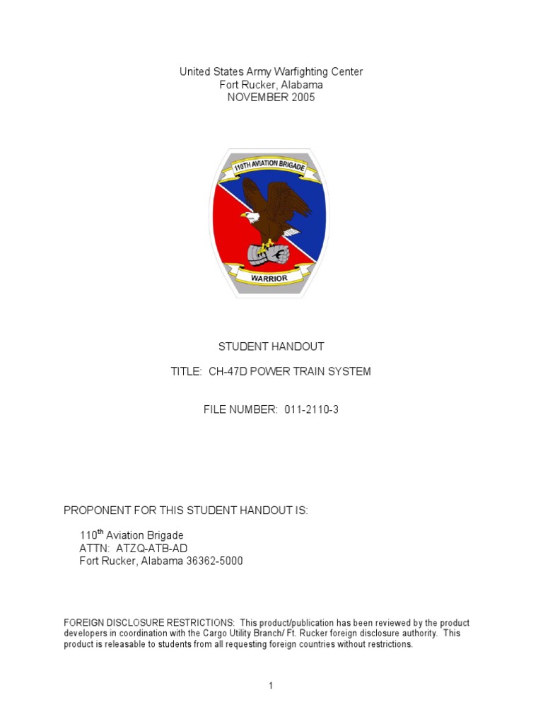 CH-47D Power Train System Overview | PDF | Transmission (Mechanics ...