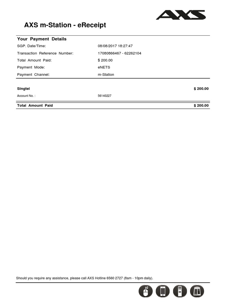 AXS m-Station eReceipt Details | PDF | Finance & Money Management