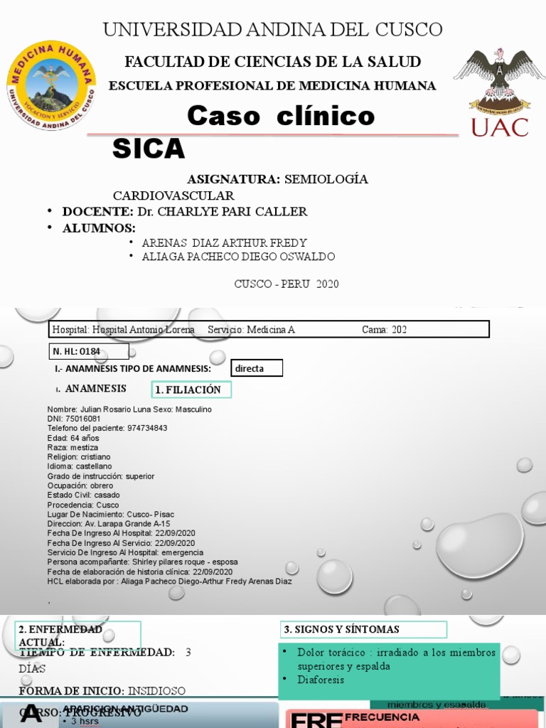 SIndrome Coronario Agudo SICA | PDF | Infarto de miocardio | Cardiología