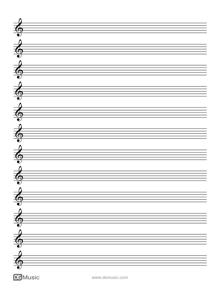Treble Clef Music Sheet (Blank) | PDF