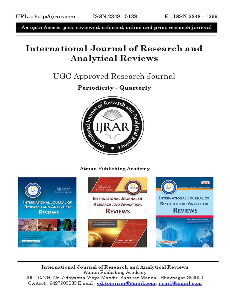 International Journal of Research and Analytical Reviews PDF Survey Methodology News photo