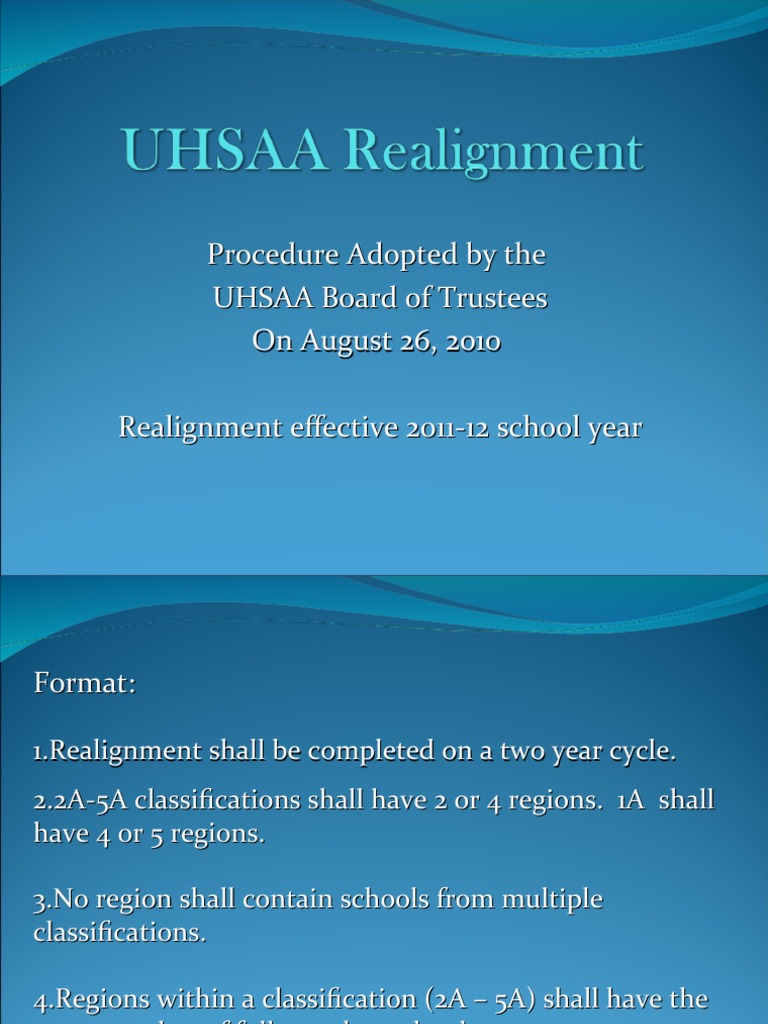 UHSAA Realignment Procedure Overview | PDF