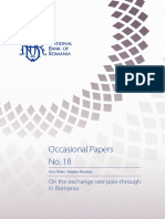 Occasional Papers No. 18: On The Exchange Rate Pass-Through in Romania