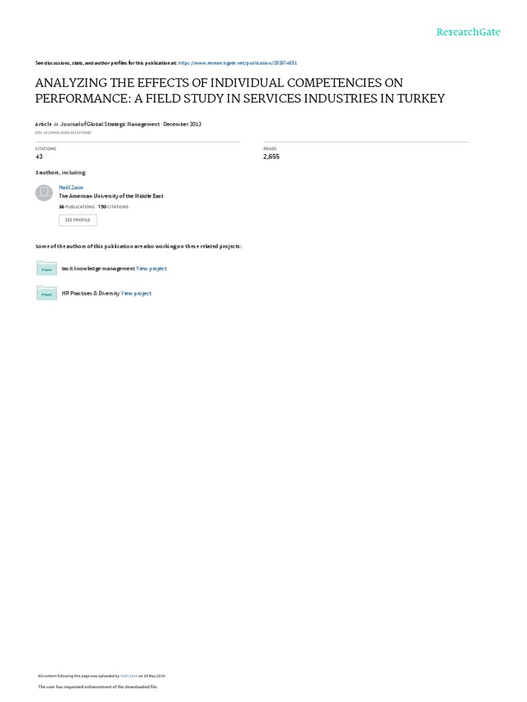 Individual Competencies Impact on Performance | PDF | Competence (Human ...