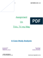 Assignment On Tivo, TV My Way: A Case Study Analysis