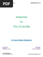 Assignment On Tivo, TV My Way: A Case Study Analysis