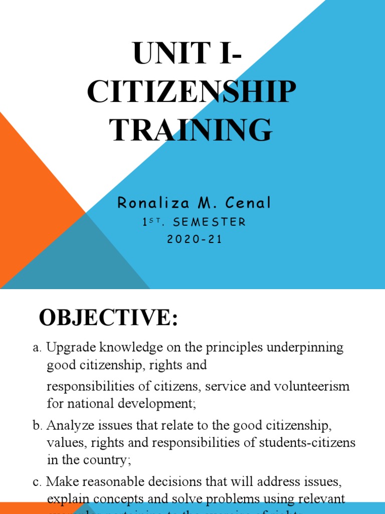 Citizenship Training and NSTP Overview | PDF | Reserve Officers ...