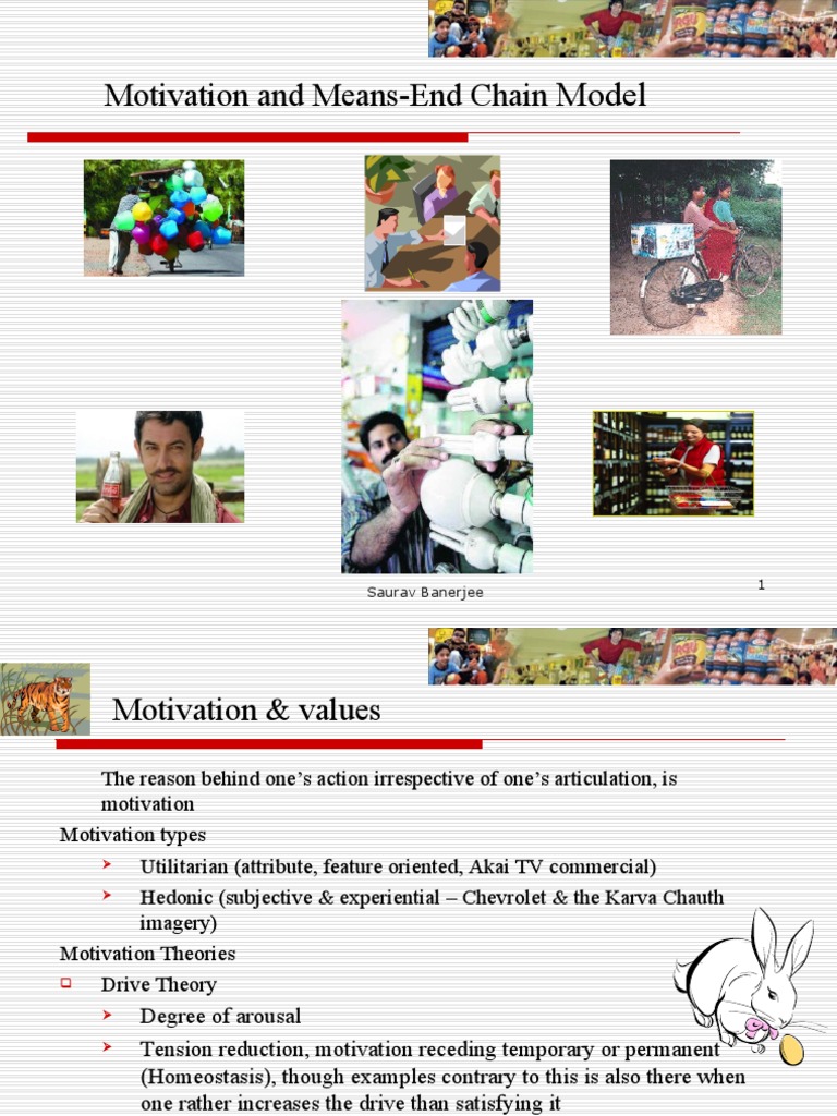 Motivation & Means End Chain Model PDF Hierarchy Motivation