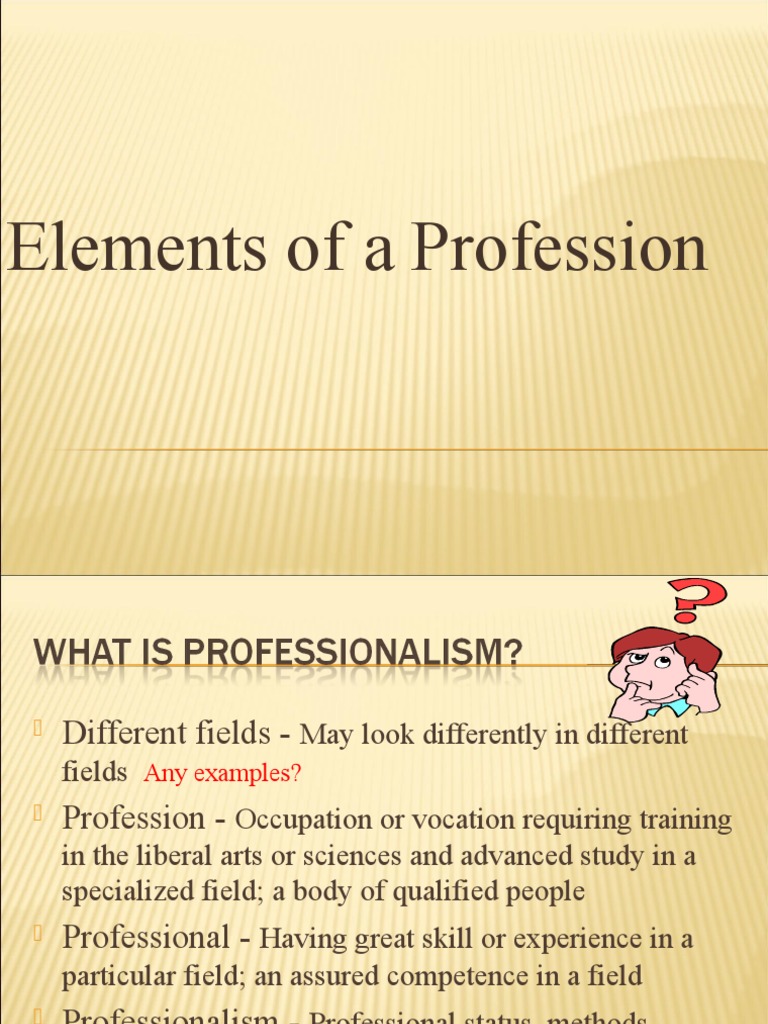 elements of a profession essay
