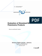 Evaluation of Simulated RADARSAT-2 Polarimetry Products: Defence R&D Canada - Ottawa